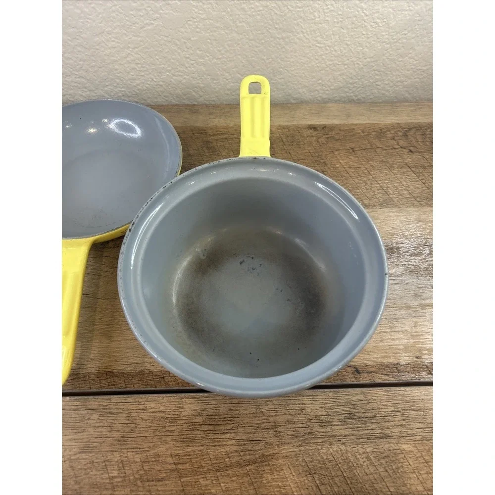 1950's Descoware Robert Markley / Enamel  Coated Cast Iron Pot‎ and Pan